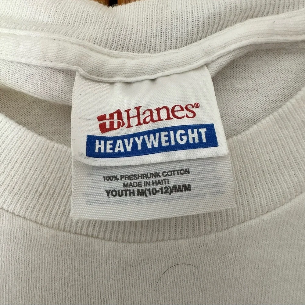 Hanes White Short Sleeve Tee with Graphic design youth M 10-12 y.o. - Picture 4 of 8